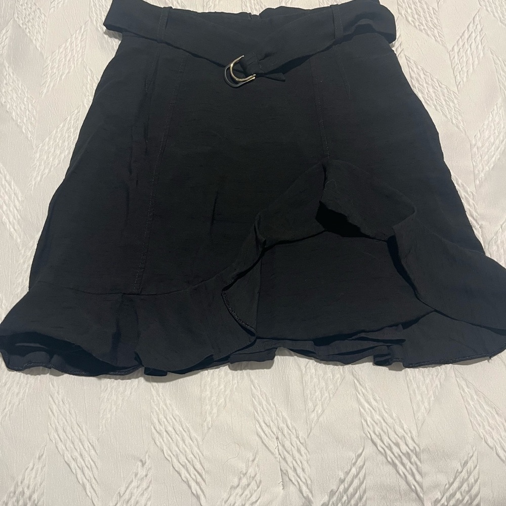 Sandro Black Mini Skirt with Belt Detail Good condition